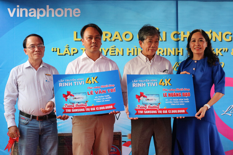 TRUNG TÂM KINH DOANH VNPT CÀ MAU TỔ CHỨC TRAO THƯỞNG CHƯƠNG TRÌNH “LẮP TRUYỀN HÌNH RINH TIVI 4K” & “IT TODAY”
